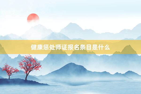健康惩处师证报名条目是什么