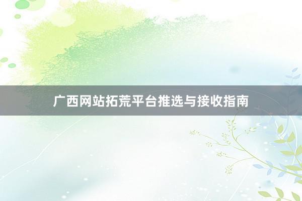 广西网站拓荒平台推选与接收指南